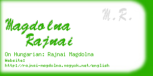 magdolna rajnai business card